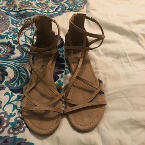 Tan wrap around sandals